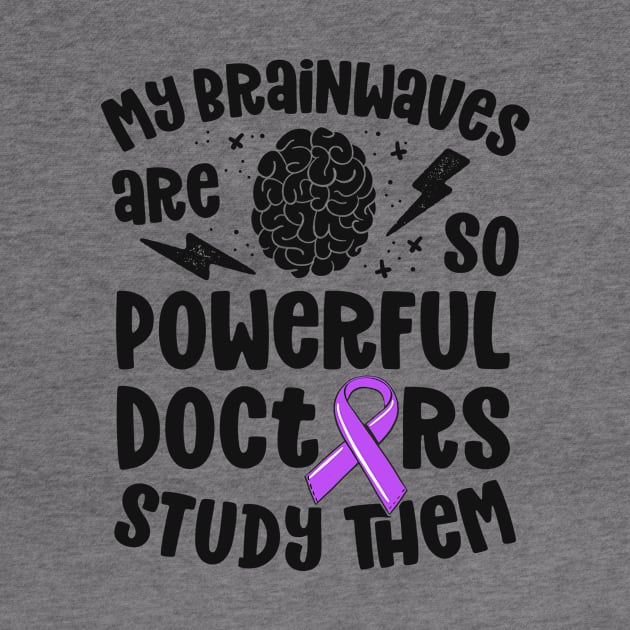 Kids Epilepsy Awareness Shirt Powerful Brainwaves Purple by 14thFloorApparel